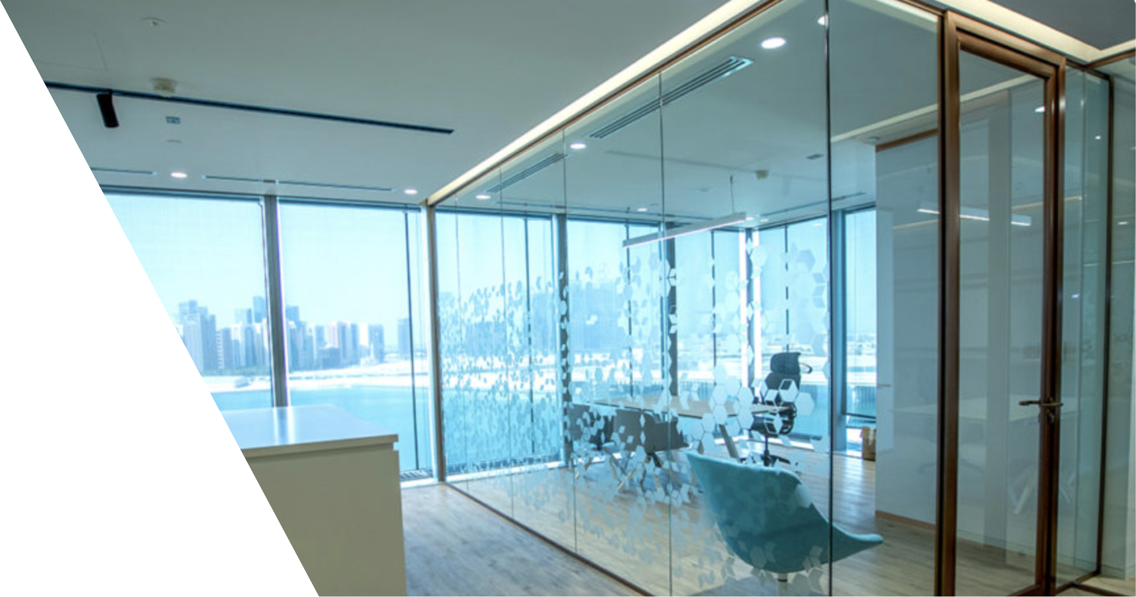 Contemporary glazed office interior